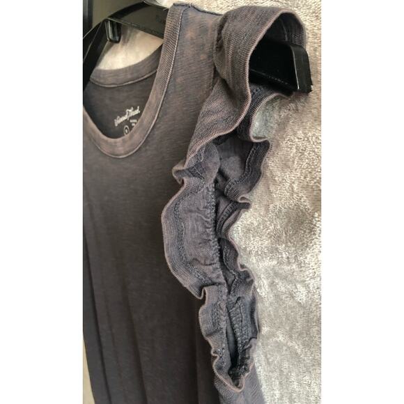 Universal Thread Distressed Grey Ruffle Cap Sleeve Shirt Dress Regular Size XS - Picture 3 of 8
